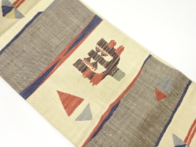 JAPANESE NAGOYA OBI / WOVEN GEOMETRIC